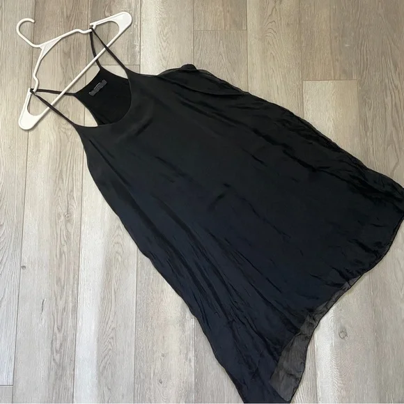 flowy black dresses Plus Size A Line Flowy Dresses Long Sleeve V Neck main image 1